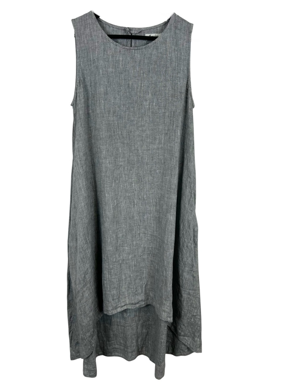 Magic Linen Royal Toscana Dress Women's Size Medium 100% Linen High Low Hem